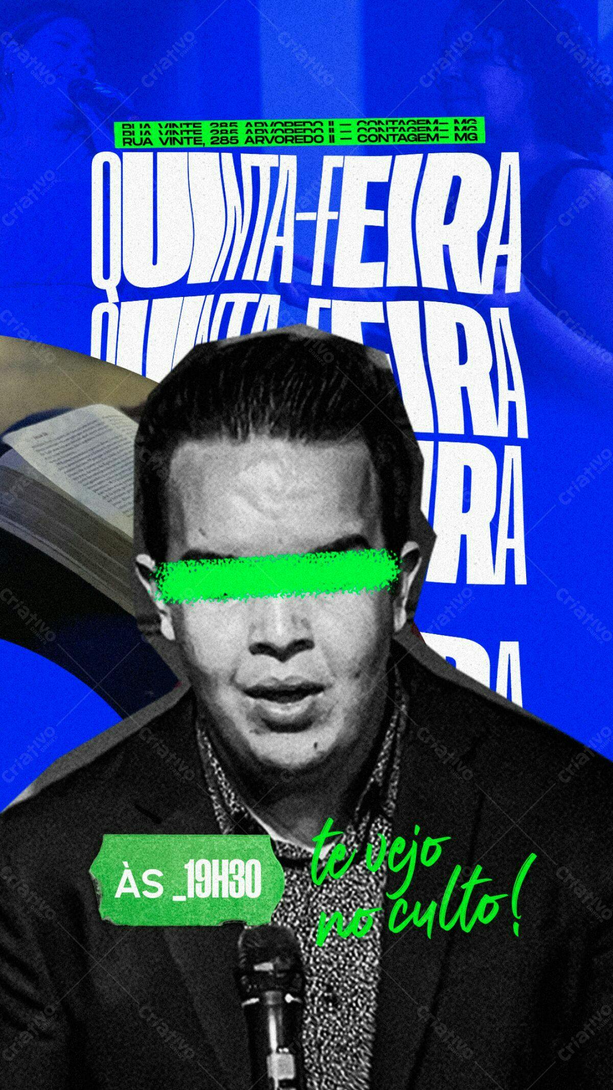 Flyer para Culto de Quinta-Feira PSD Editável