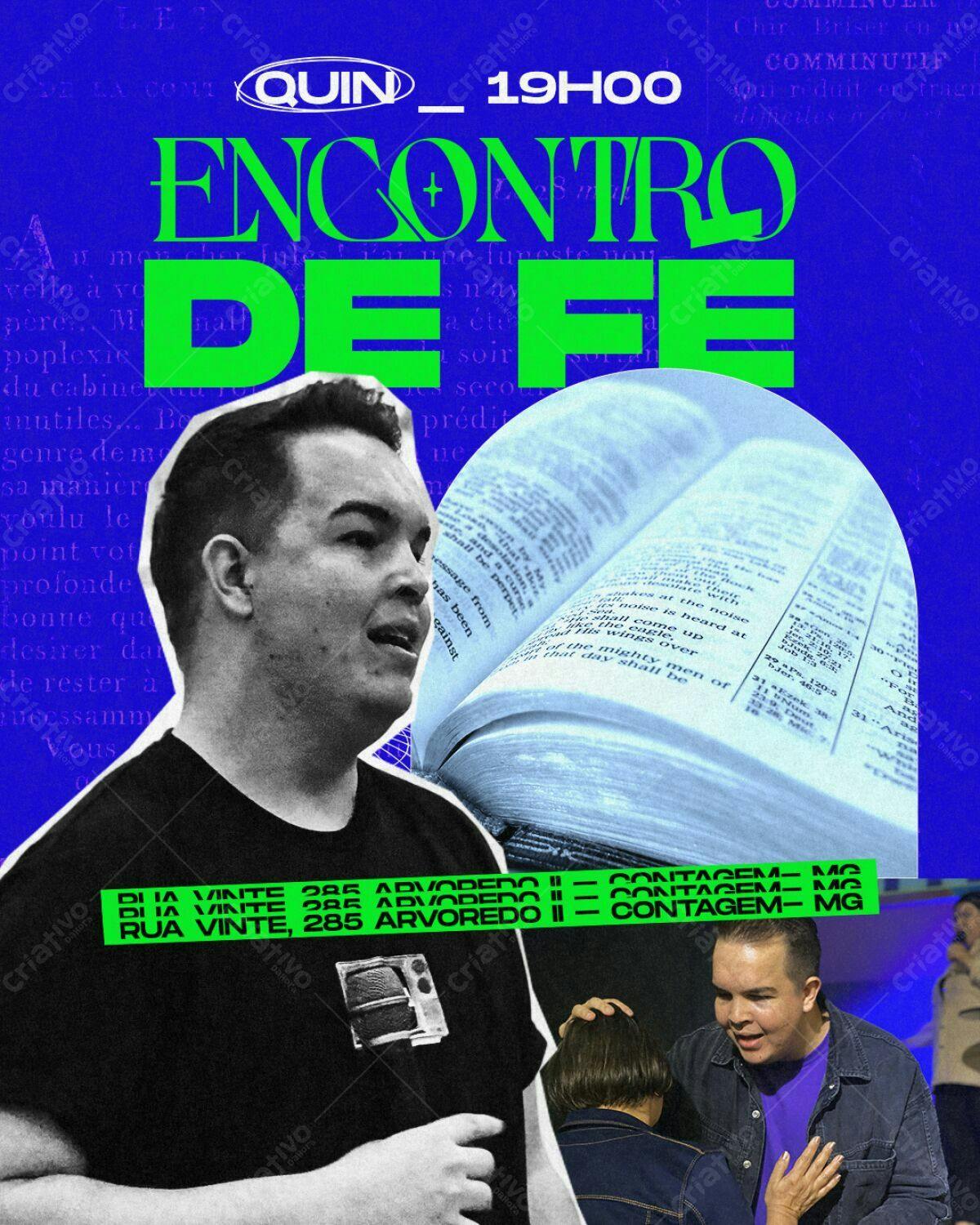 Flyer para Encontro de Fé PSD Editável