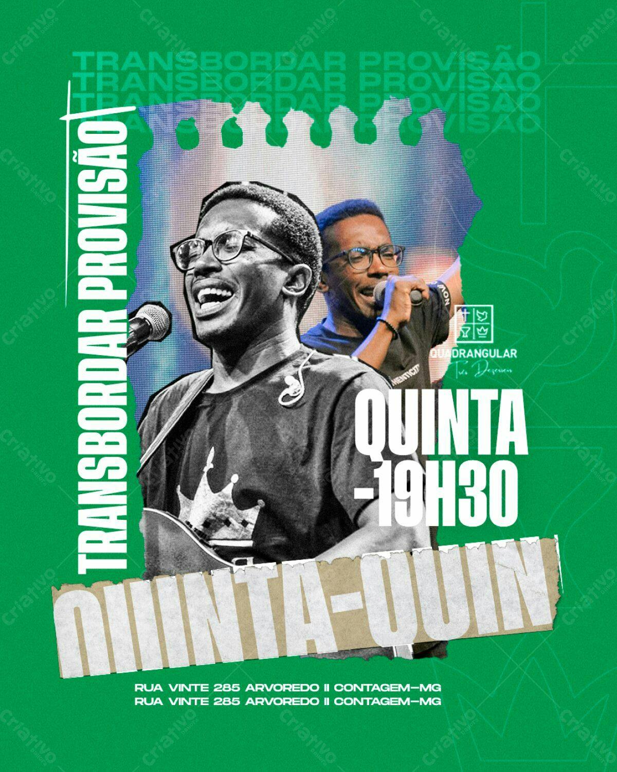 Flyer para Evento Gospel Transbordar Provisão PSD Editável