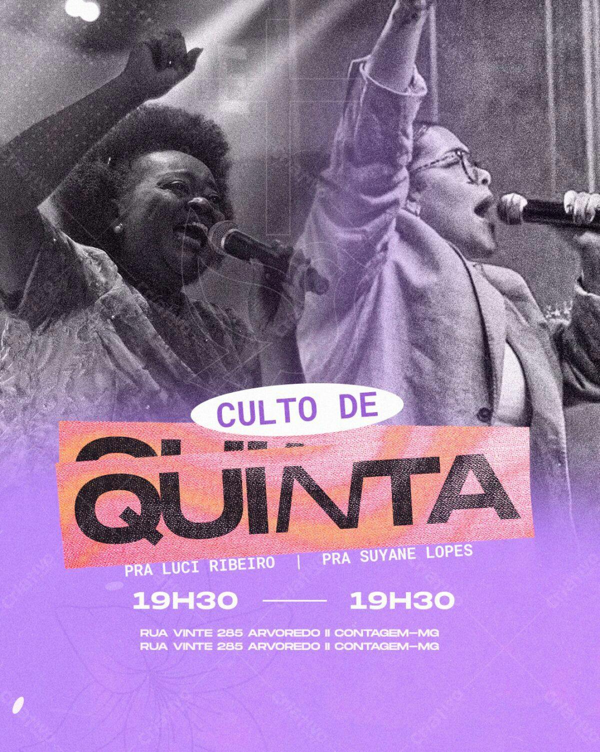Flyer para Culto de Quinta PSD Editável