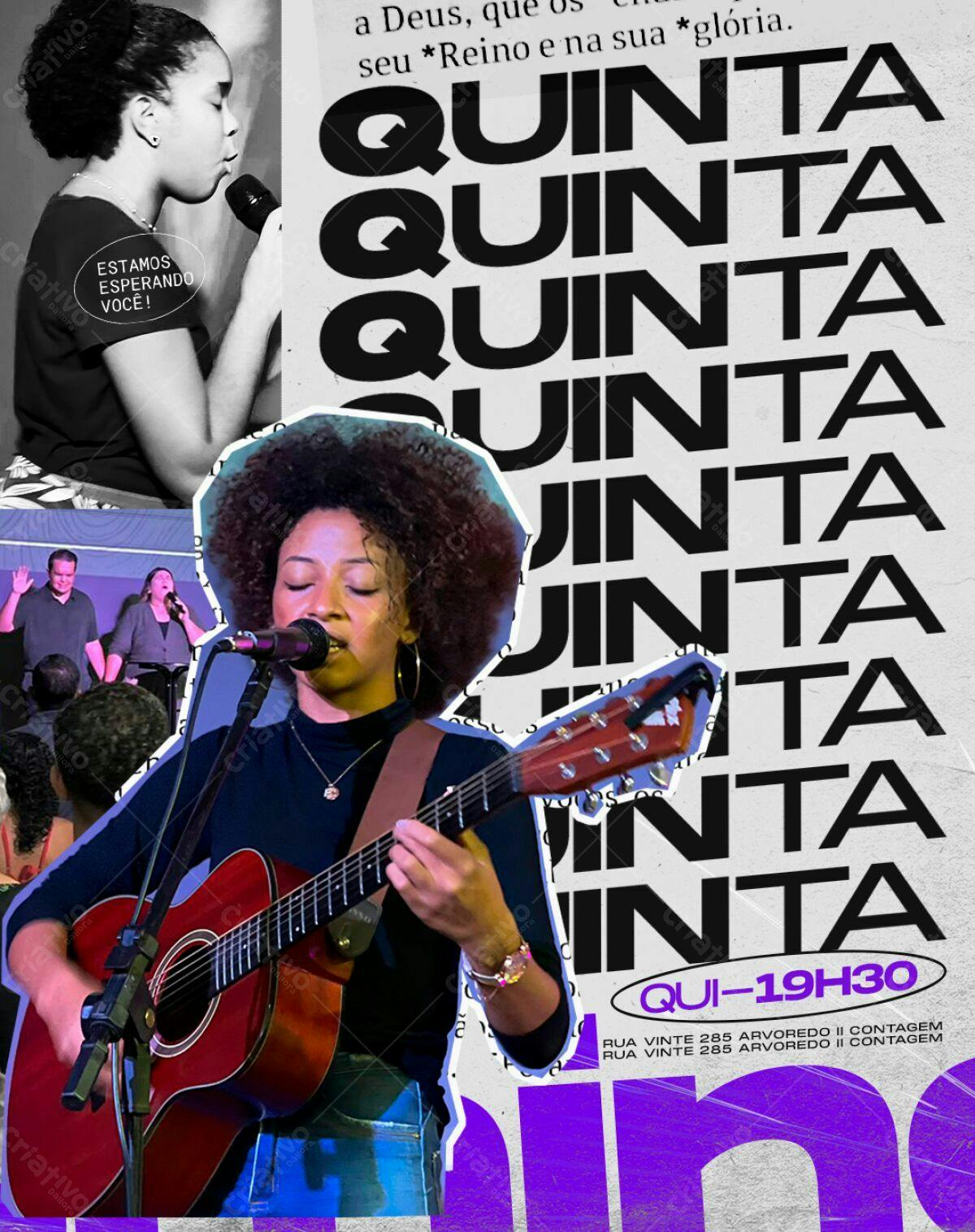 Flyer para Evento Gospel Quinta à Noite PSD Editável