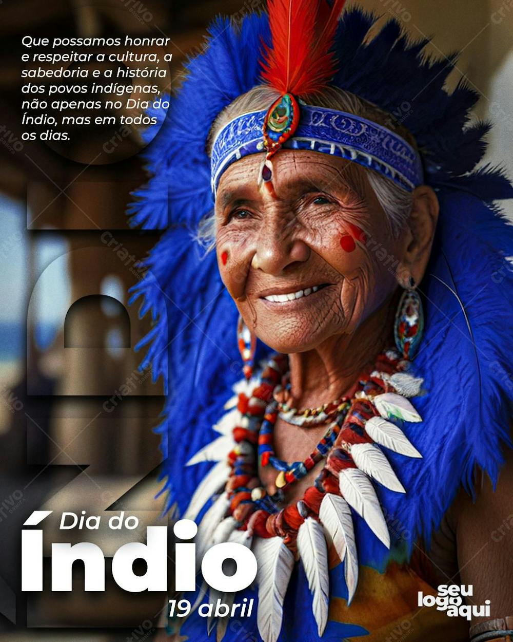 Dia Do Índio, Mulher Indígena, Flyer, Feed, IA
