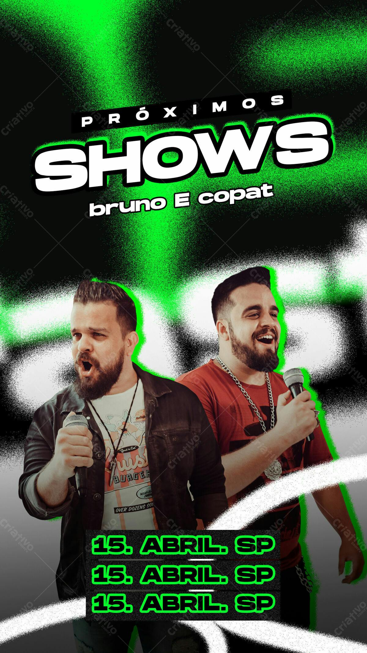 Flyer para Show Bruno e Copat PSD Editável