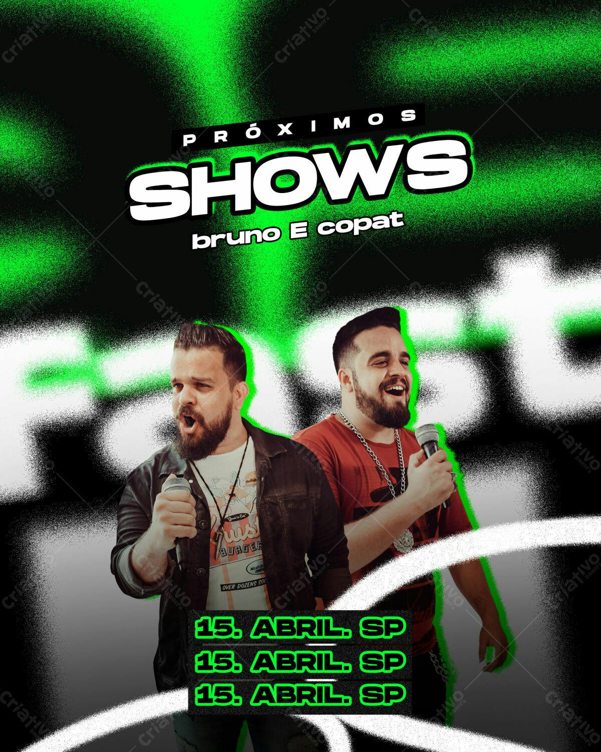 Flyer para Shows Bruno e Copat PSD Editável