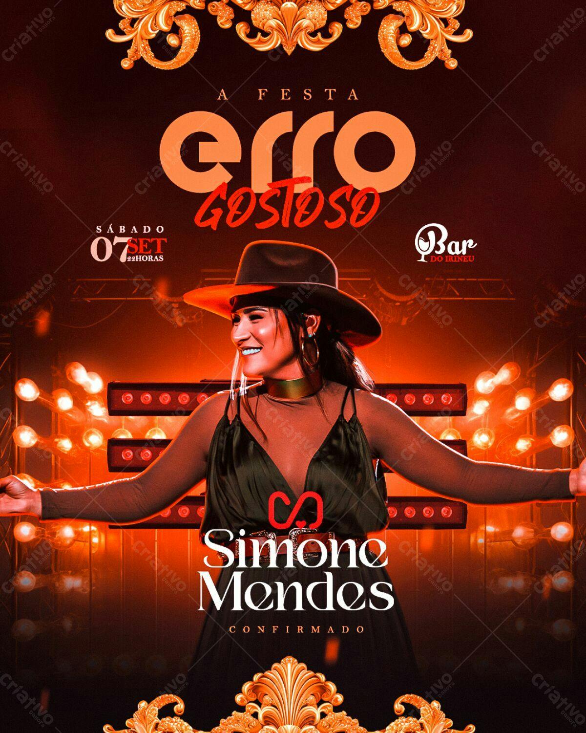 Flyer Festa Erro Gostoso Simone Mendes PSD Editável