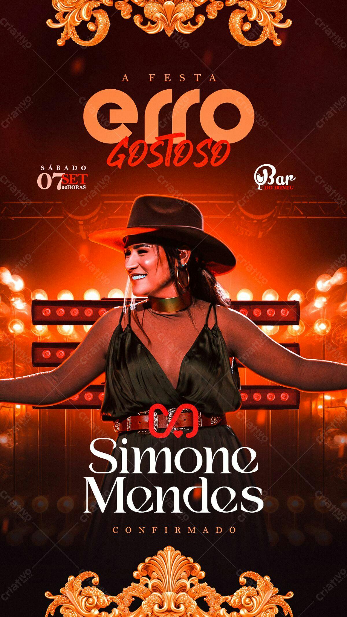 Flyer Festa com Simone Mendes PSD Editável