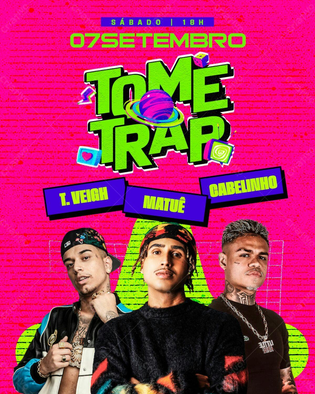 Flyer Tome Trap Festa PSD Editável