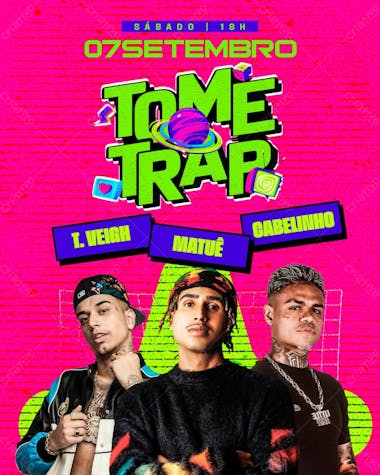 Flyer evento tome trap feed psd editável