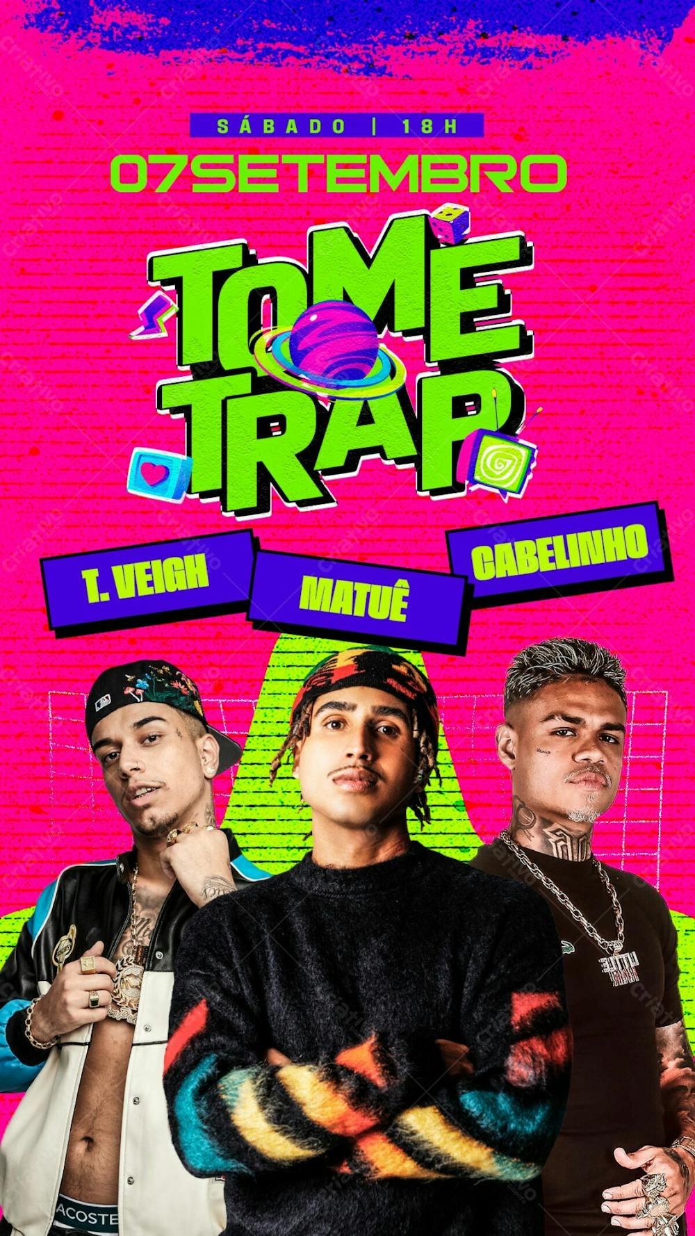 Flyer Evento Tome Trap Stories Psd Editável