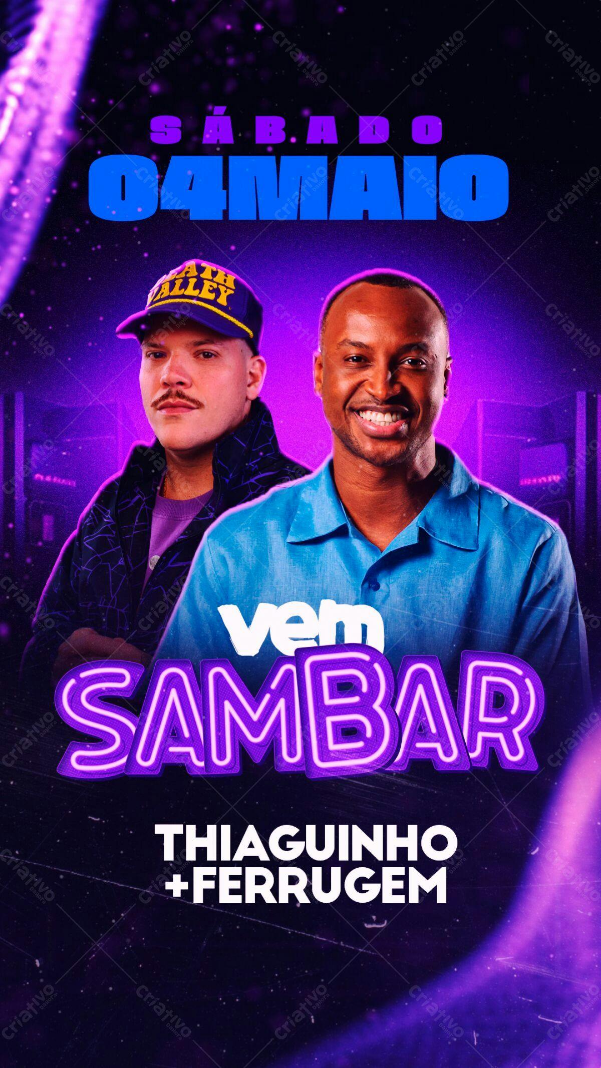 Flyer para Show Thiaguinho e Ferrugem PSD Editável