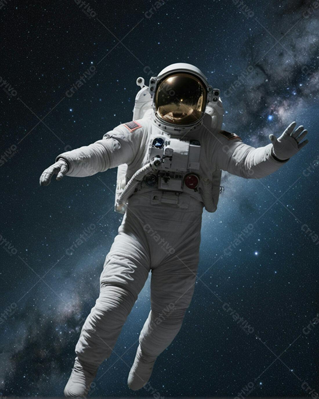 Astronauta flutuando no espaço sideral