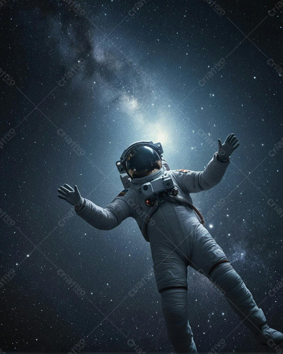 Astronauta flutuando no espaço sideral