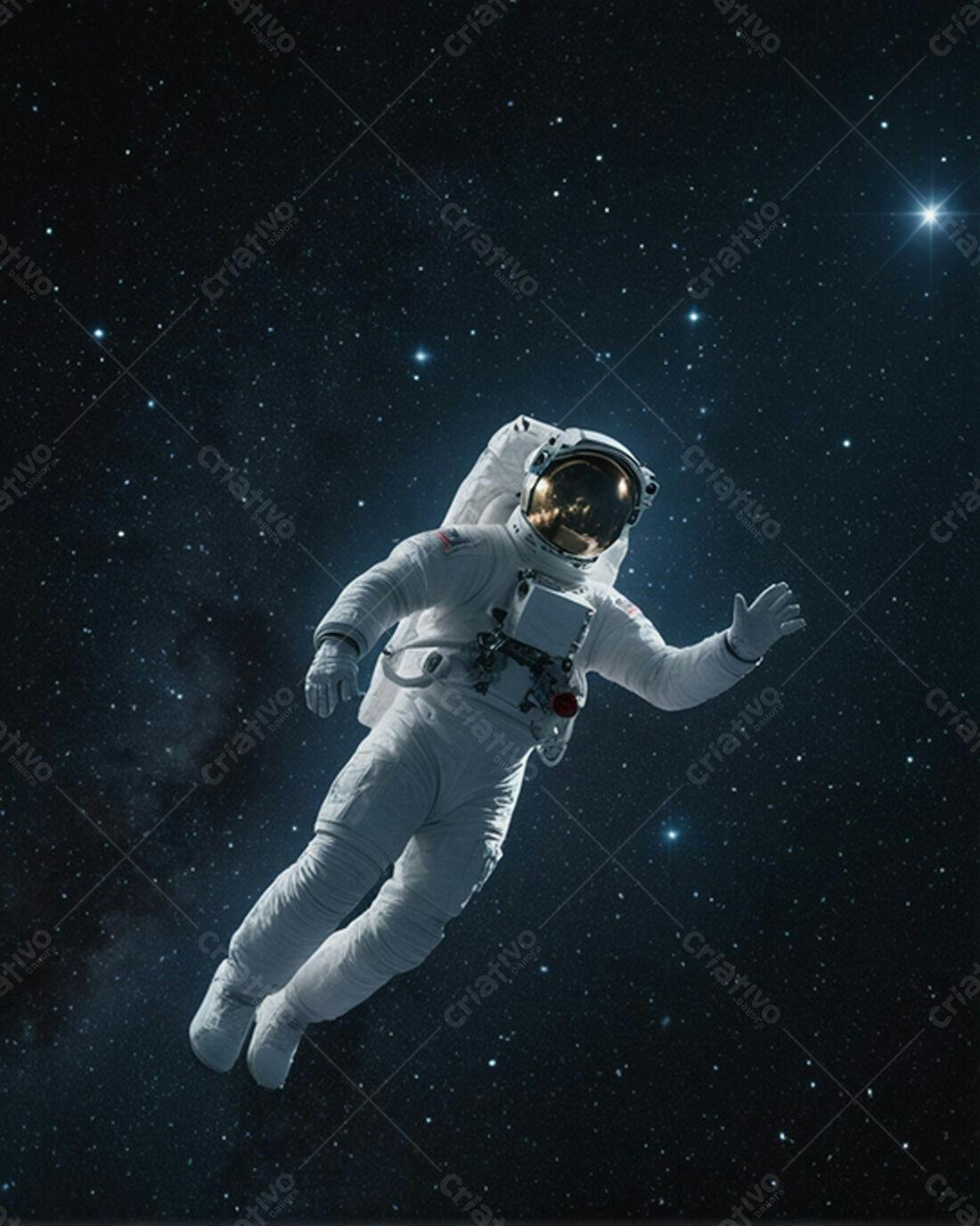 Astronauta flutuando no espaço sideral