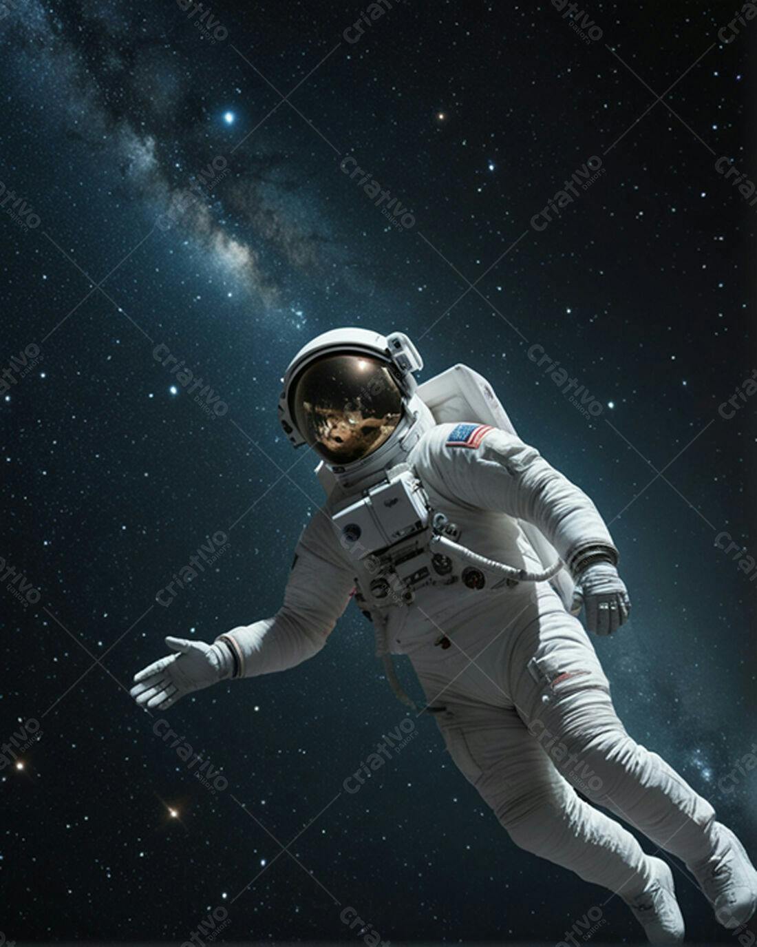 Astronauta flutuando no espaço sideral