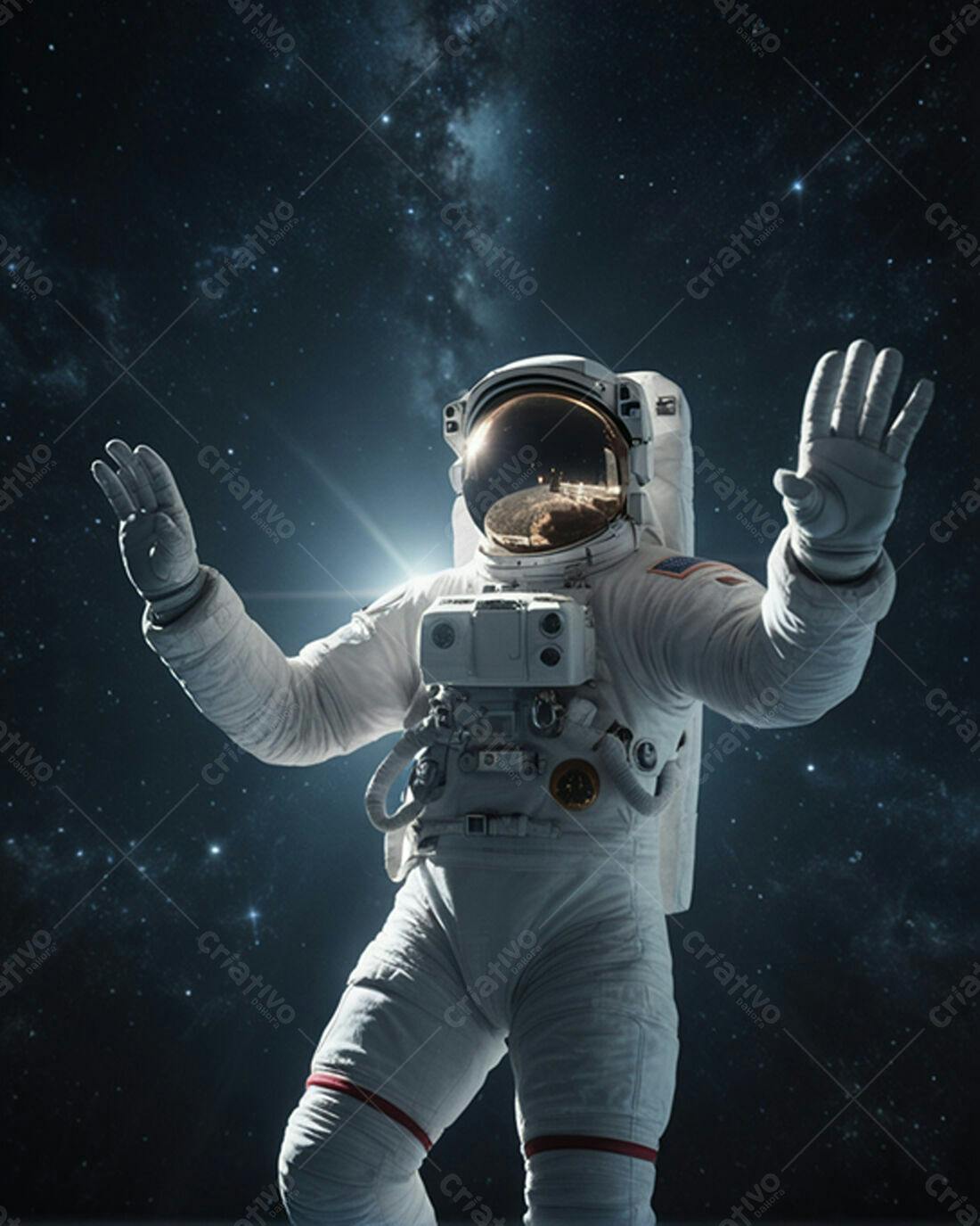 Astronauta flutuando no espaço sideral