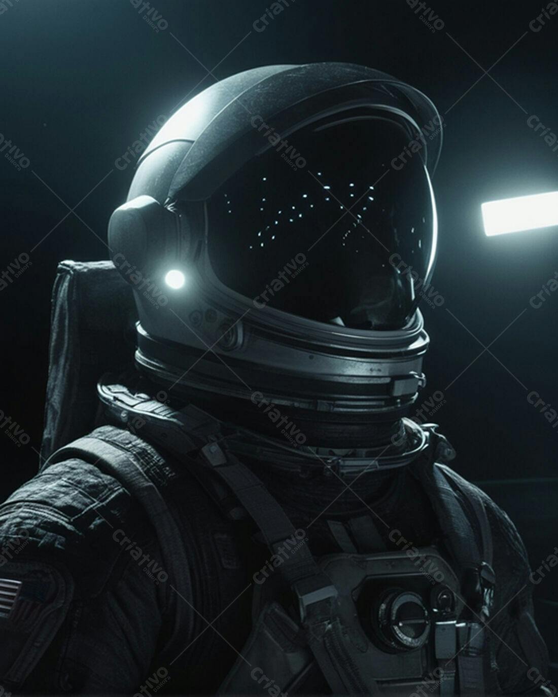 Astronauta em traje espacial no espaço