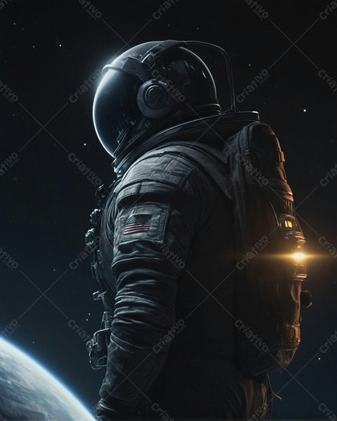 Astronauta no Espaço Vista da Terra