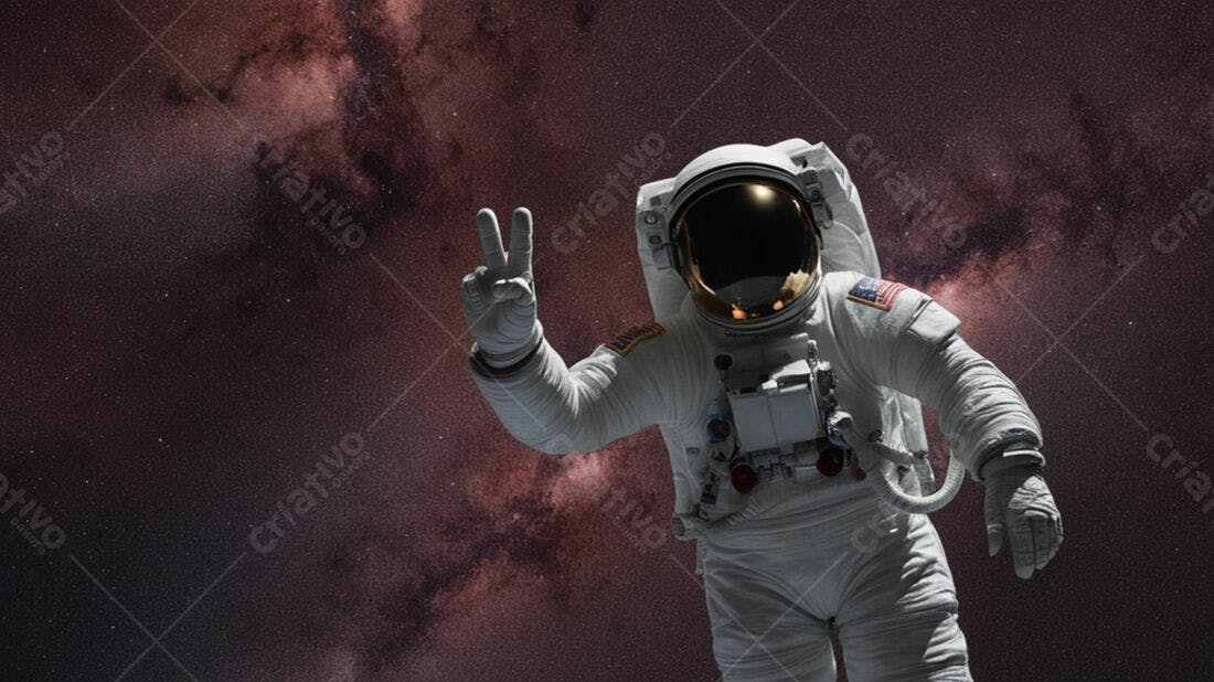 Astronauta mostrando paz no espaço
