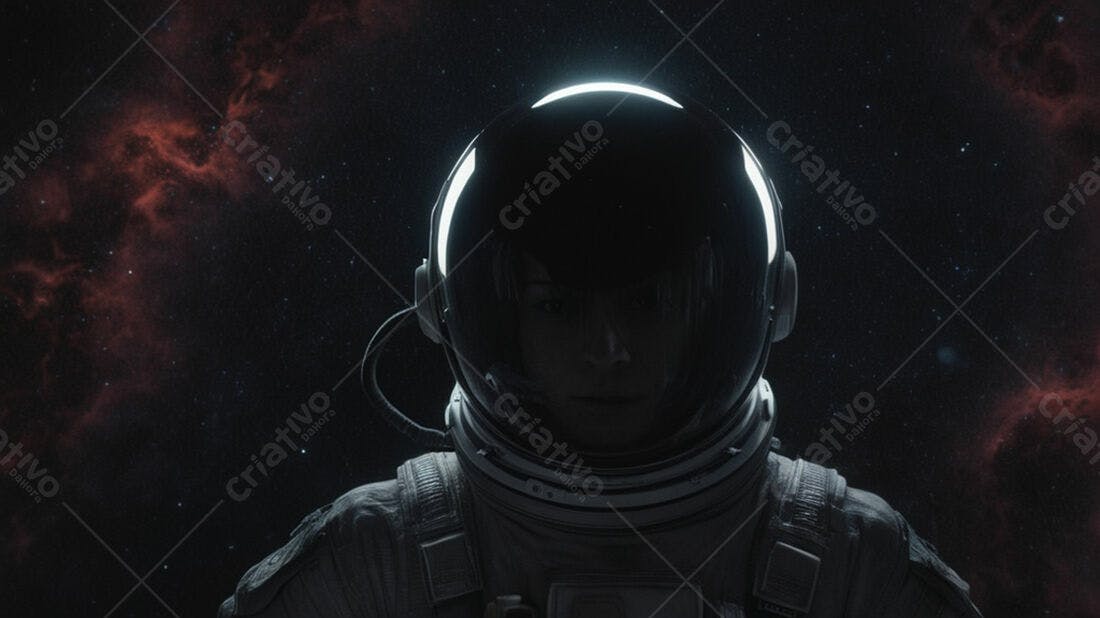Astronauta mulher no espaço sideral
