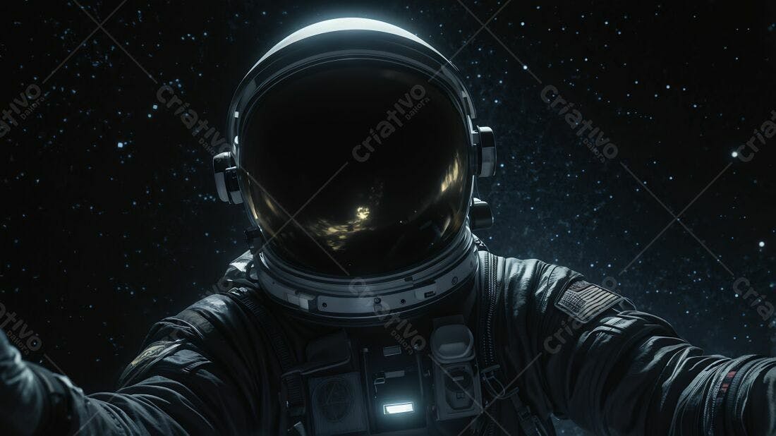 Astronauta no espaço selfie escuridão