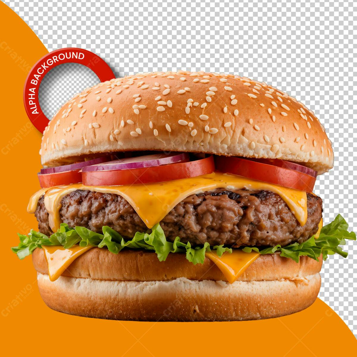 Psd Hambúrguer Delicioso para Cardápio de Lanchonete PSD Editável