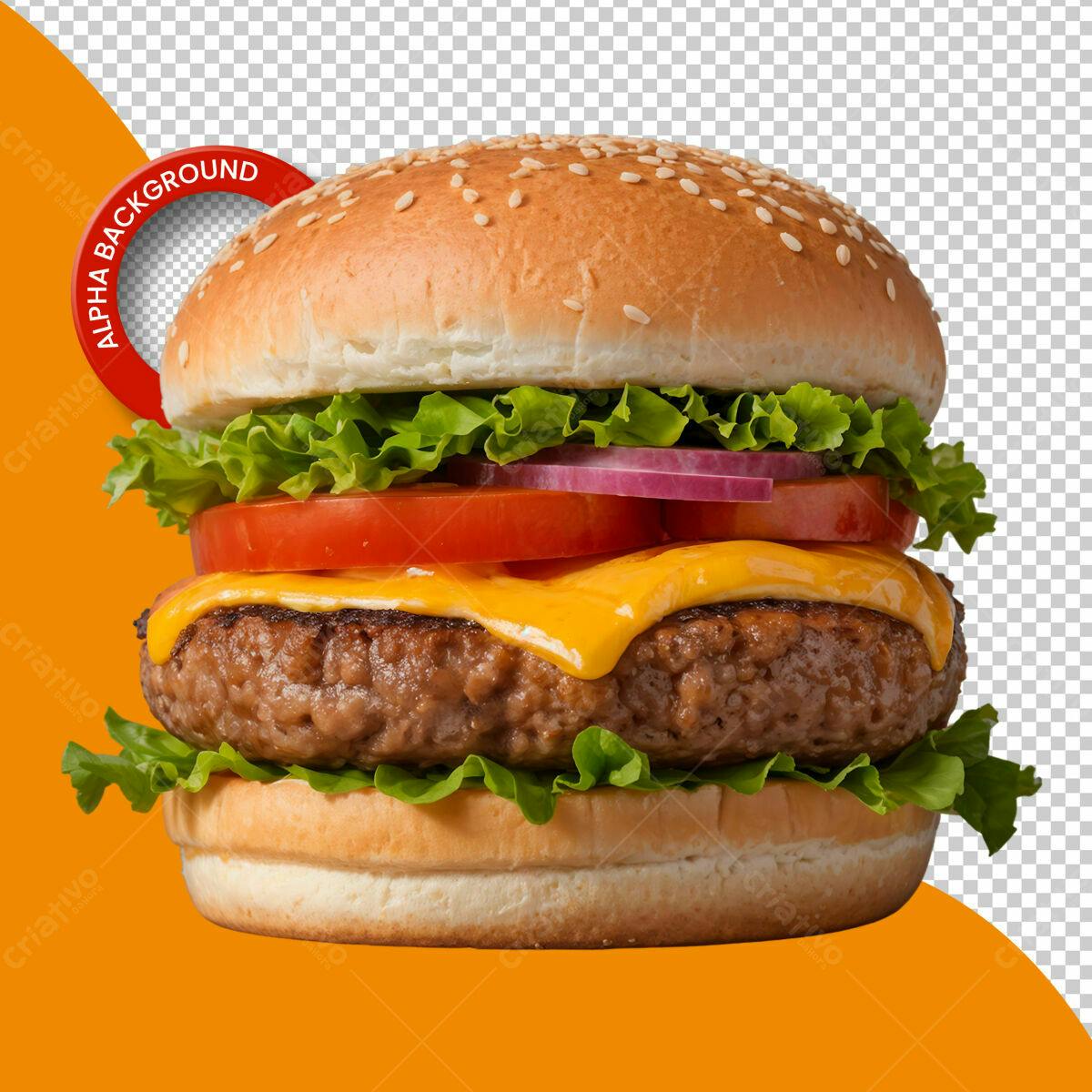 Psd de Hambúrguer para Cardápio de Lanchonete PSD Editável