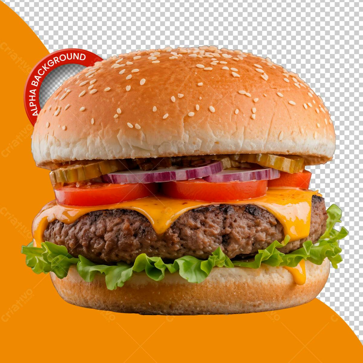 Psd Hambúrguer Delicioso para Cardápio de Lanchonete