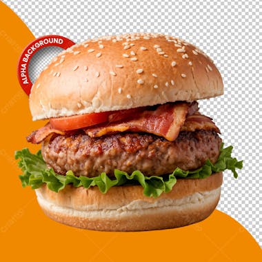 Hamburguer de bacon png transparente