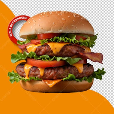 Hamburguer de bacon png transparente