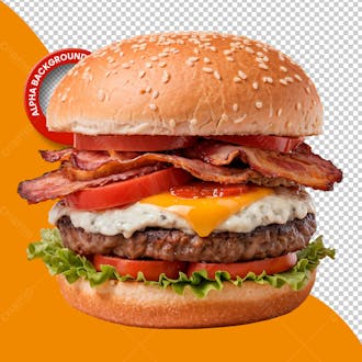 Hamburguer de bacon png transparente