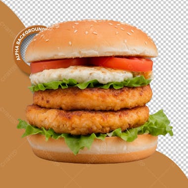 Hamburguer de frango png transparente