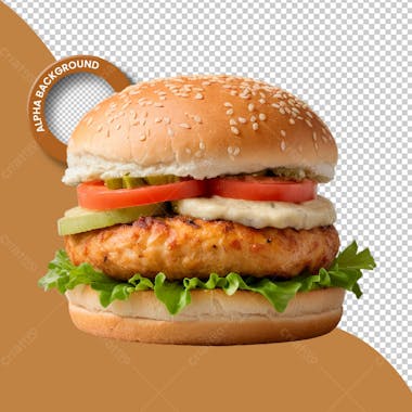 Hamburguer de frango png transparente