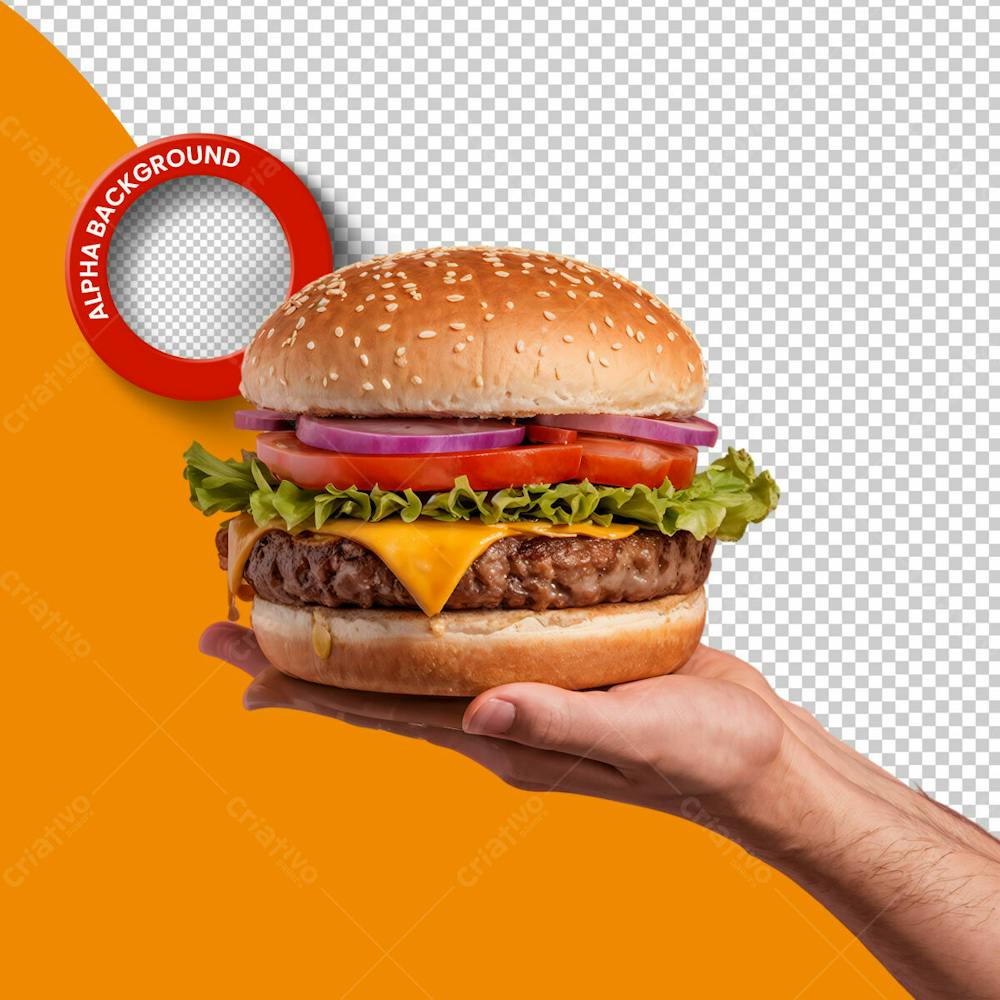 Mão Segurando Hamburguer Png Transparente 