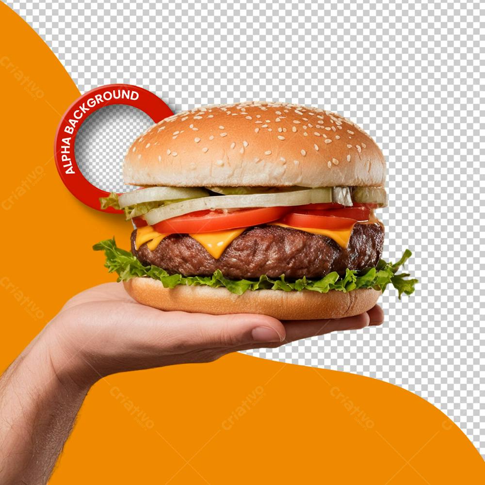 Mão Segurando Hamburguer Png Transparente 