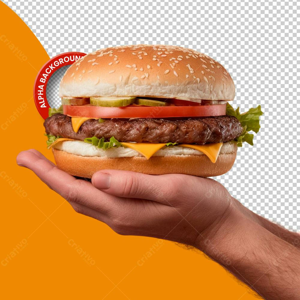 Mão Segurando Hamburguer Png Transparente 