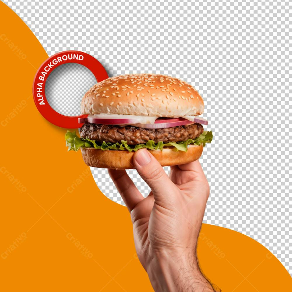 Mão Segurando Hamburguer Png Transparente 