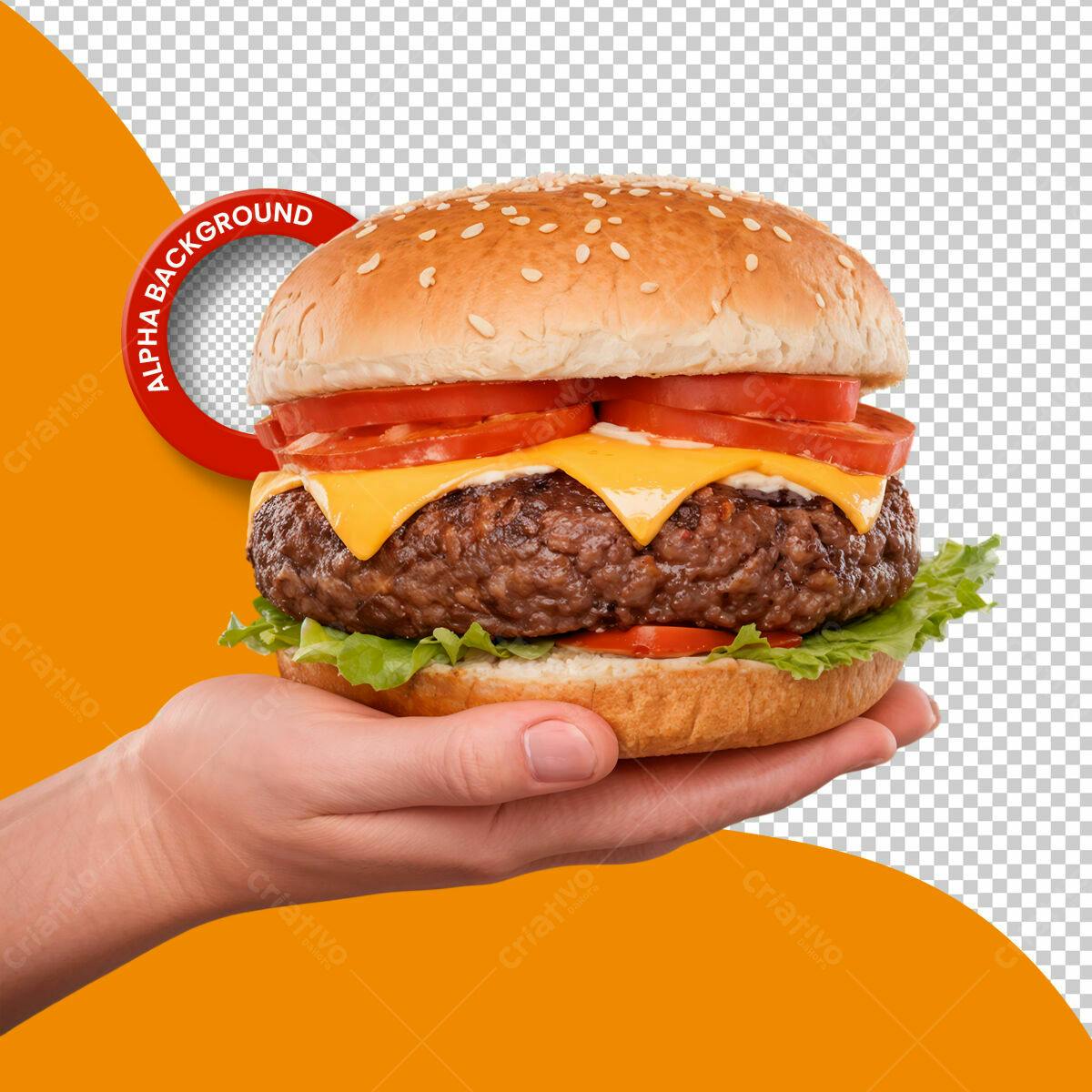 Mockup de Hambúrguer para Cardápio PSD Editável