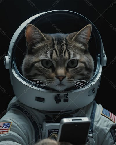 Gato Astronauta Em Alta Qualidade 