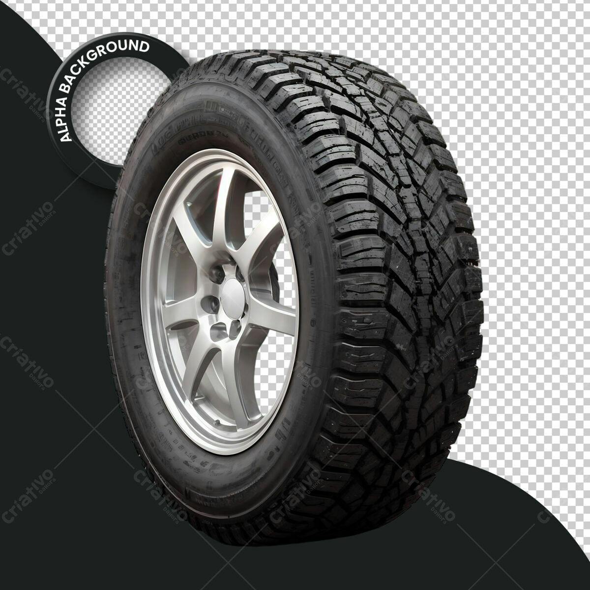 Pneu e Aro PSD para Design Automotivo Editável