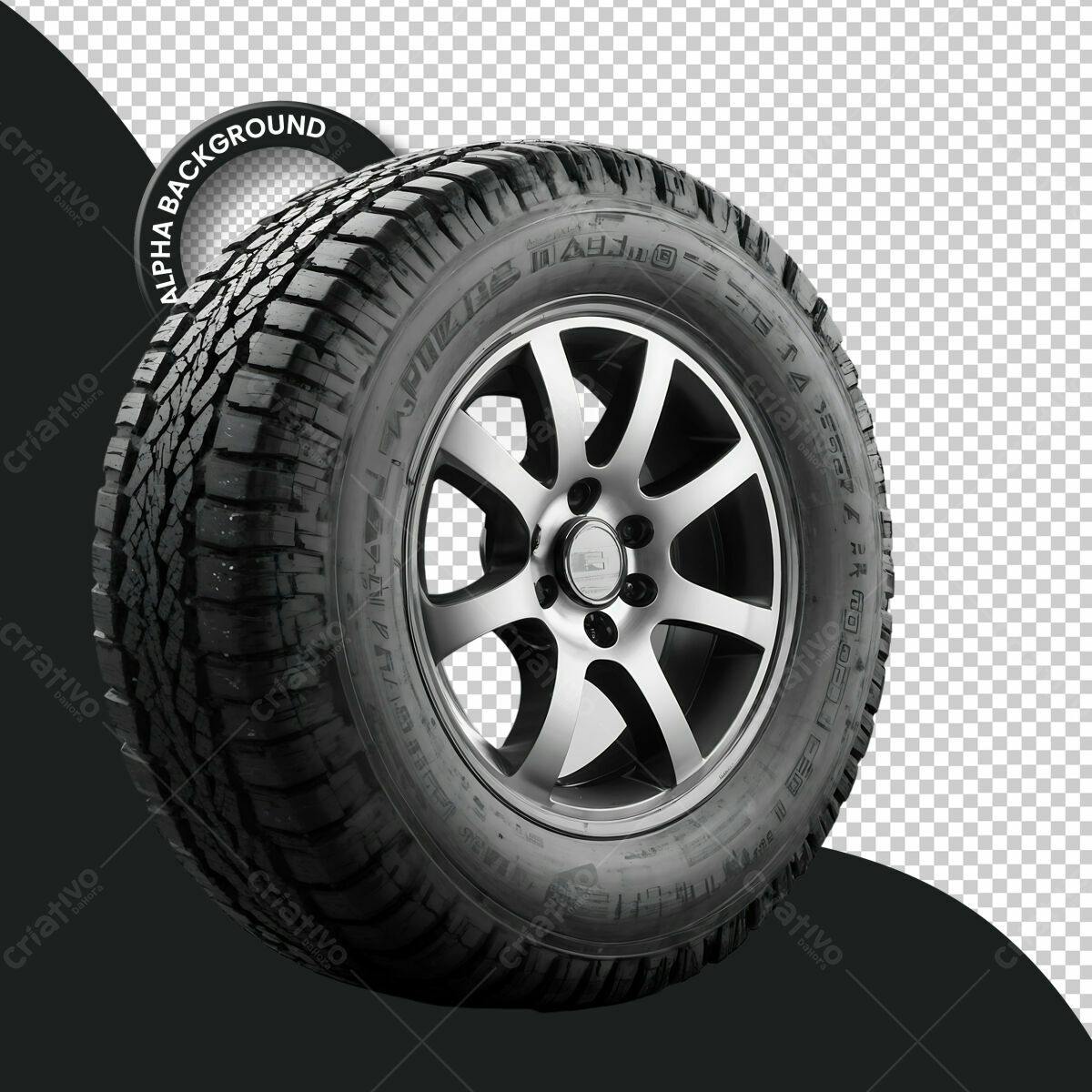 Pneu Aro 17 para Mockup PSD Editável
