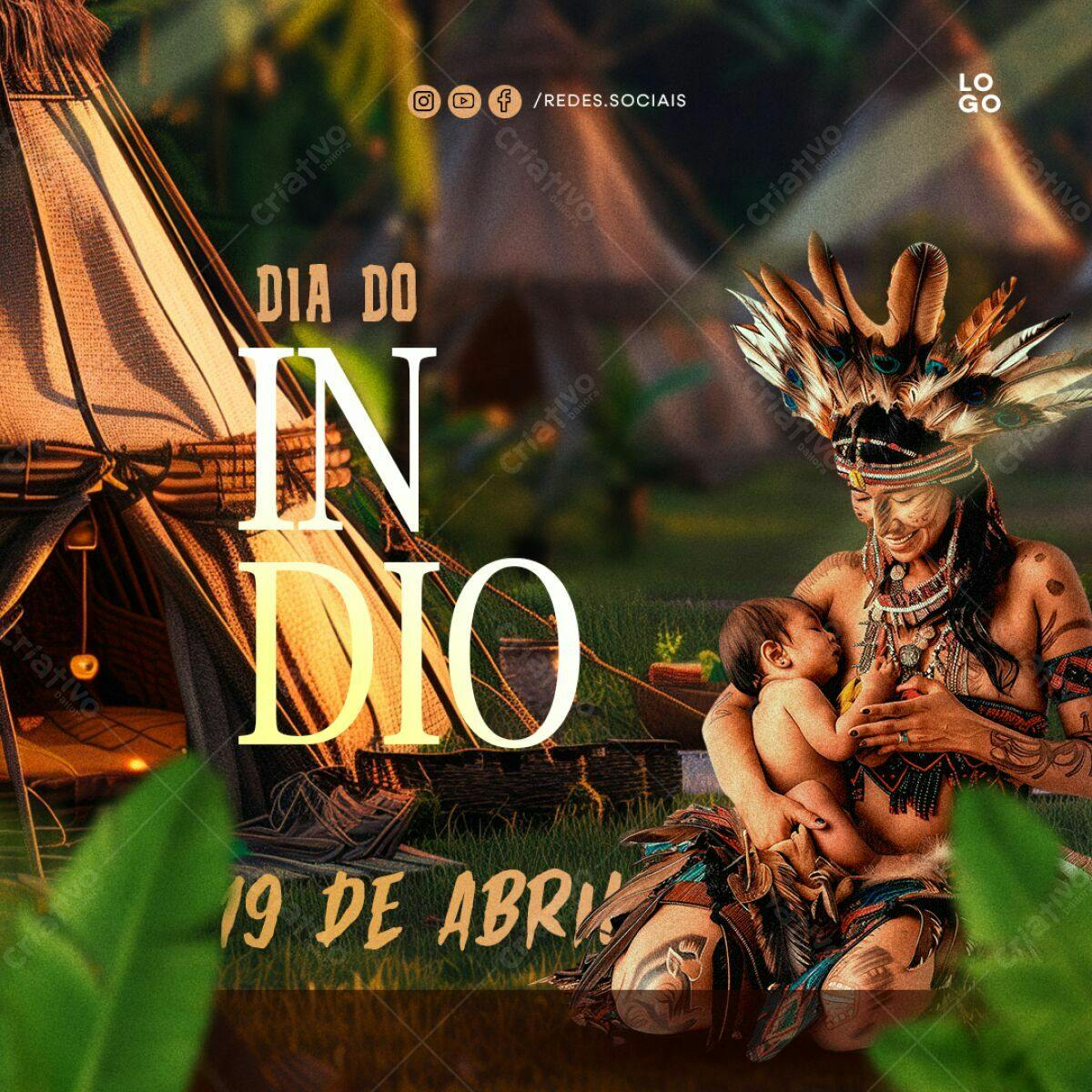 Flyer Dia do Índio PSD Editável