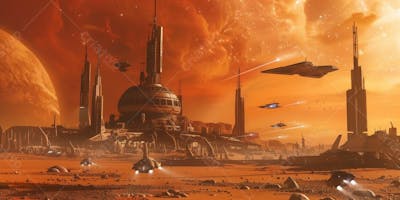 Marte Planetário Com Naves Imperiais Ia (22)