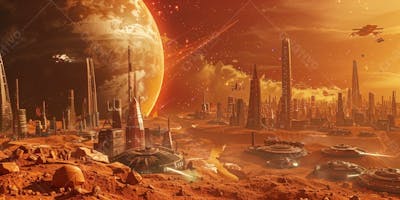 Marte Planetário Com Naves Imperiais Ia 1