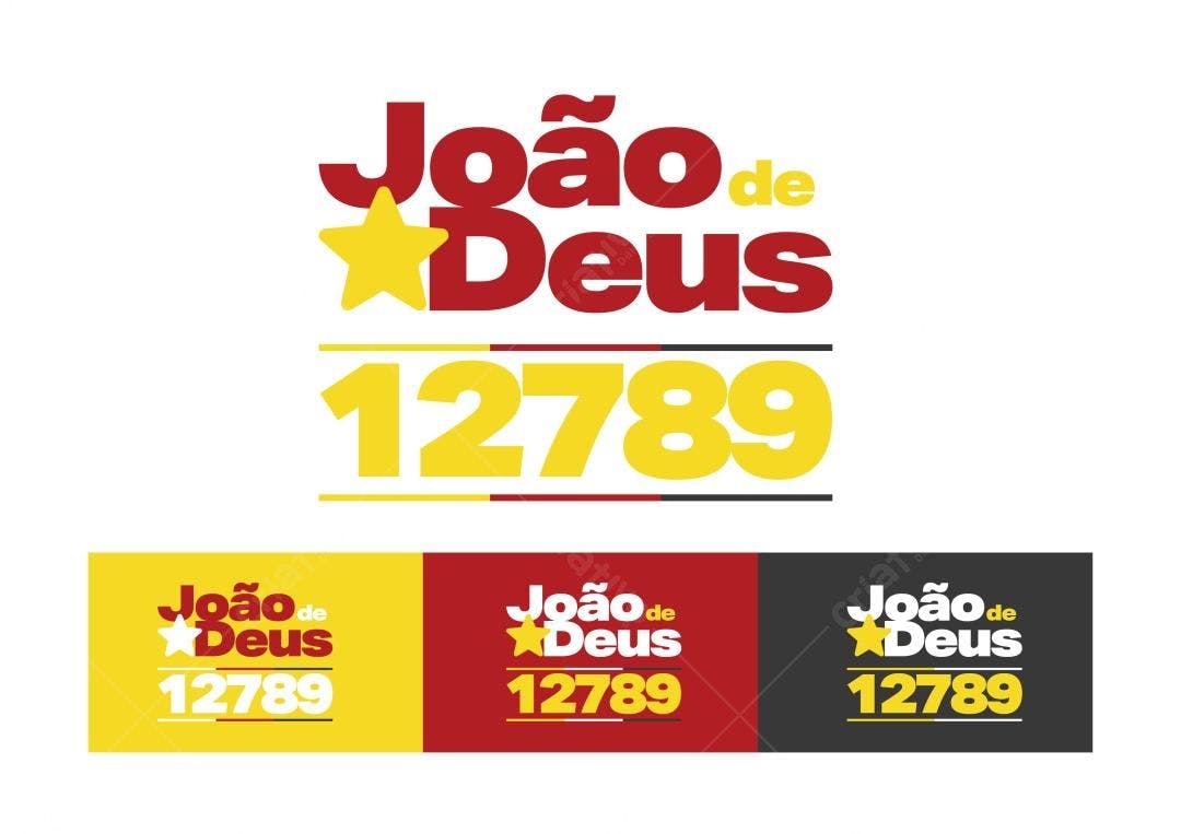 Logotipo Vetorial João de Deus 12789 - Vermelho e Amarelo