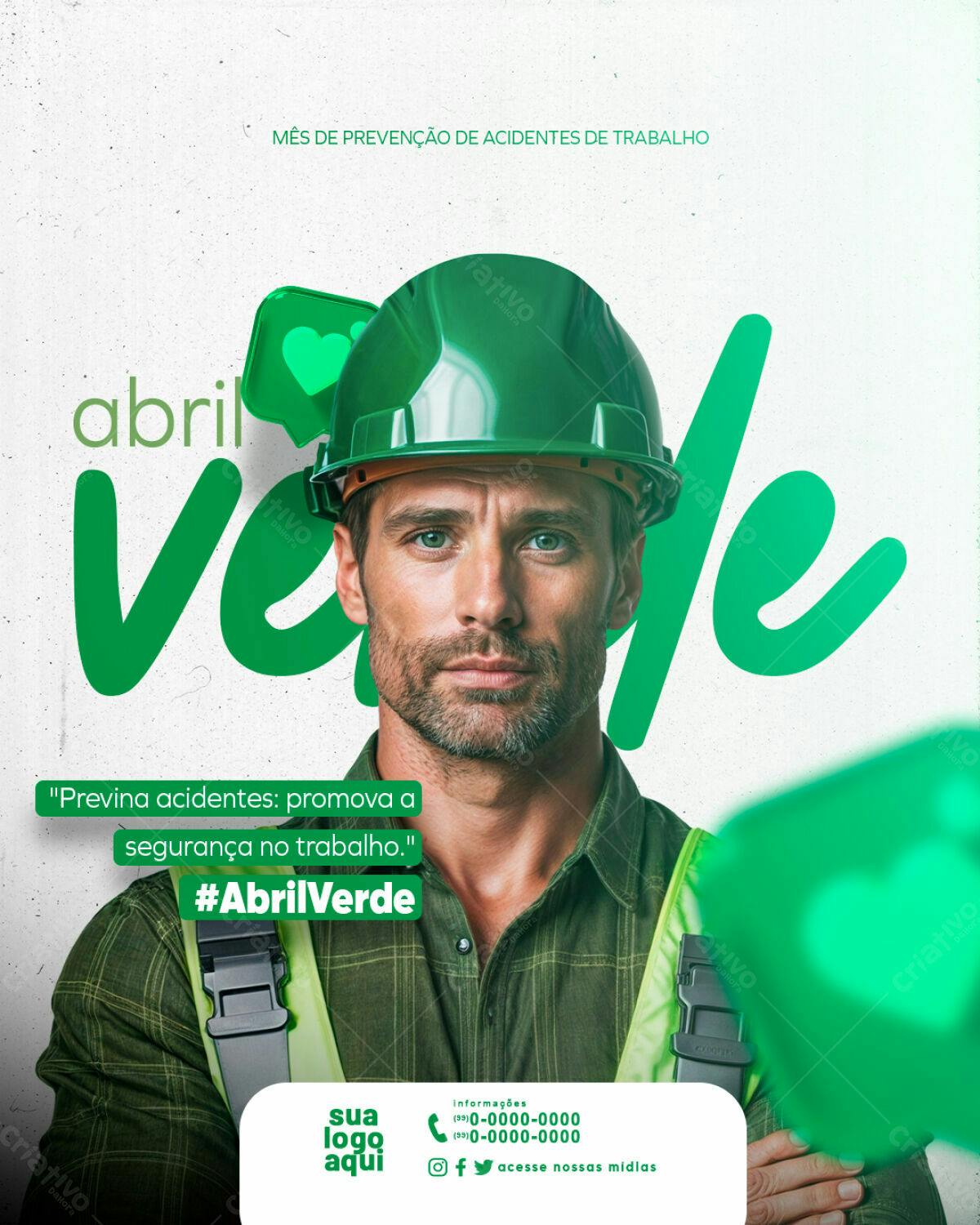 Post para Abril Verde PSD Editável