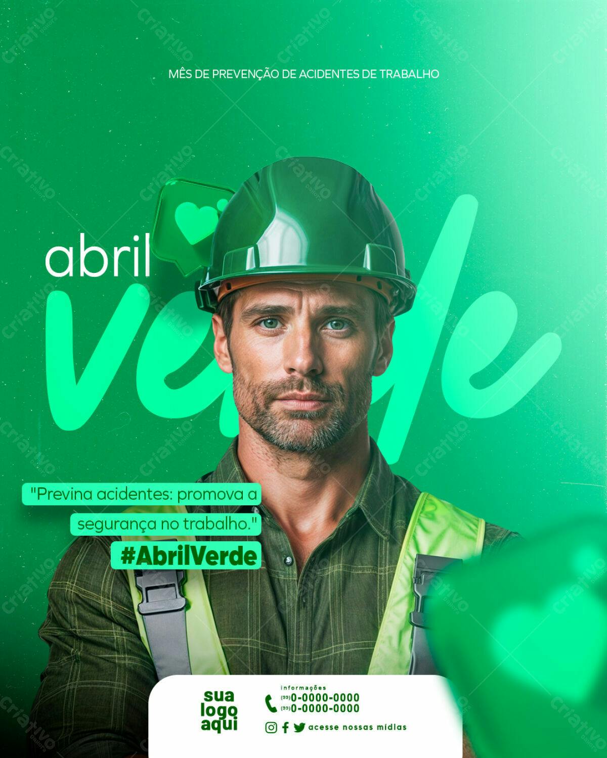 Post para Abril Verde PSD Editável