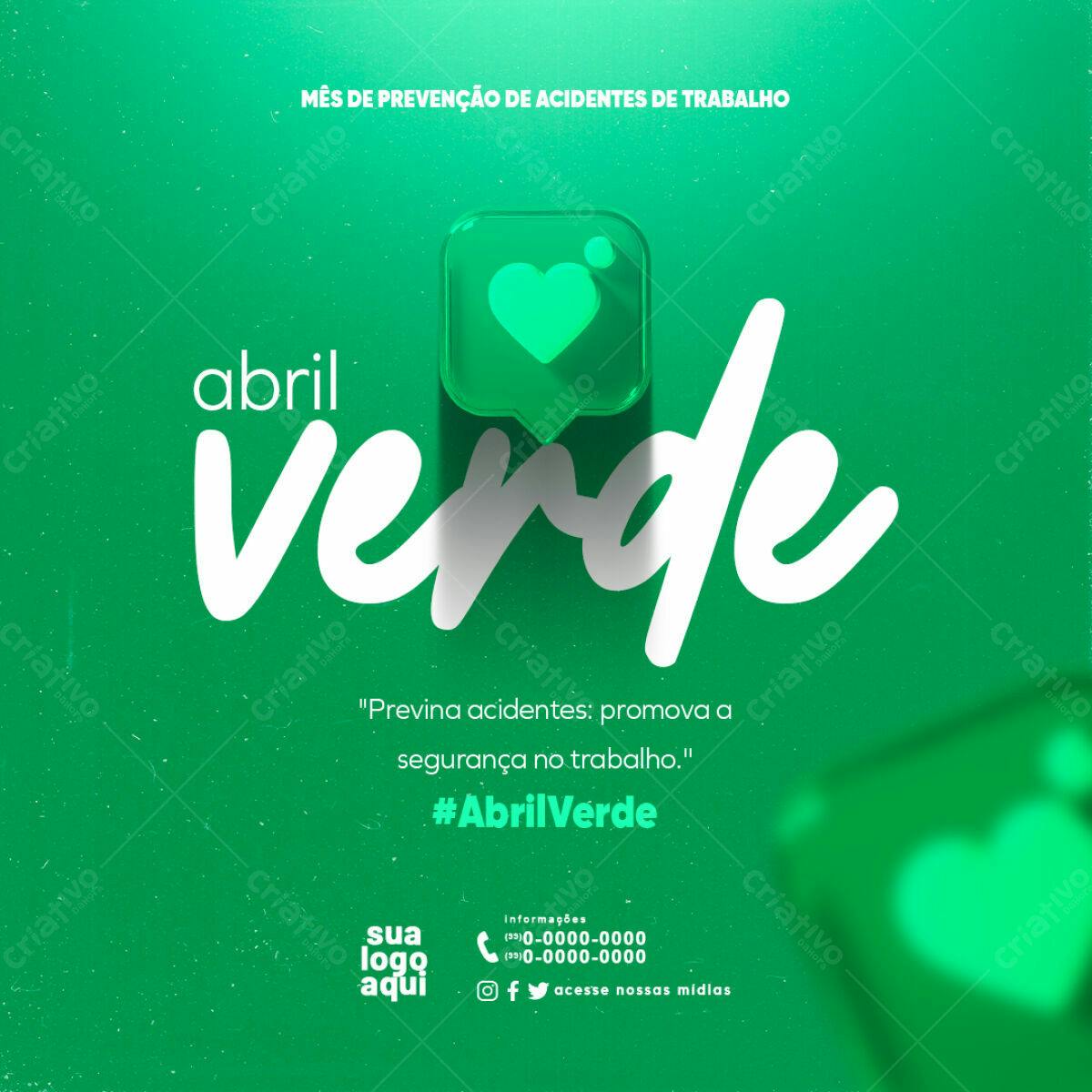 Postagem Abril Verde PSD Editável
