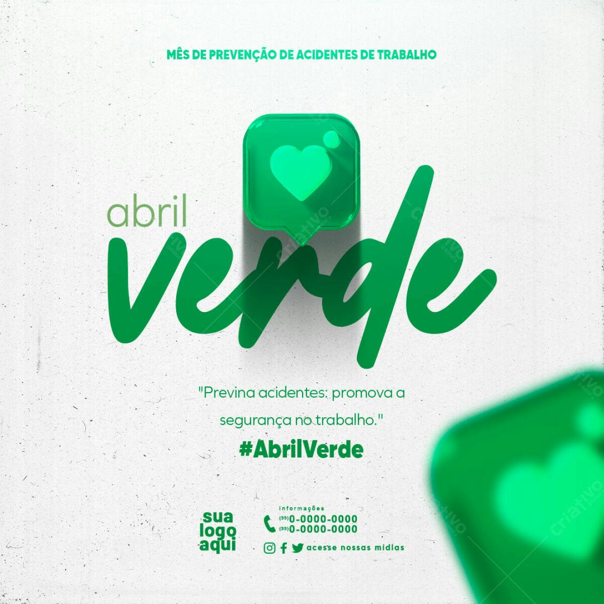Post para Abril Verde PSD Editável