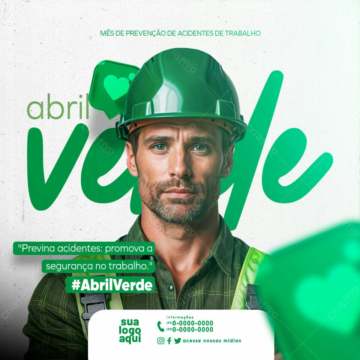 Post para Abril Verde PSD Editável