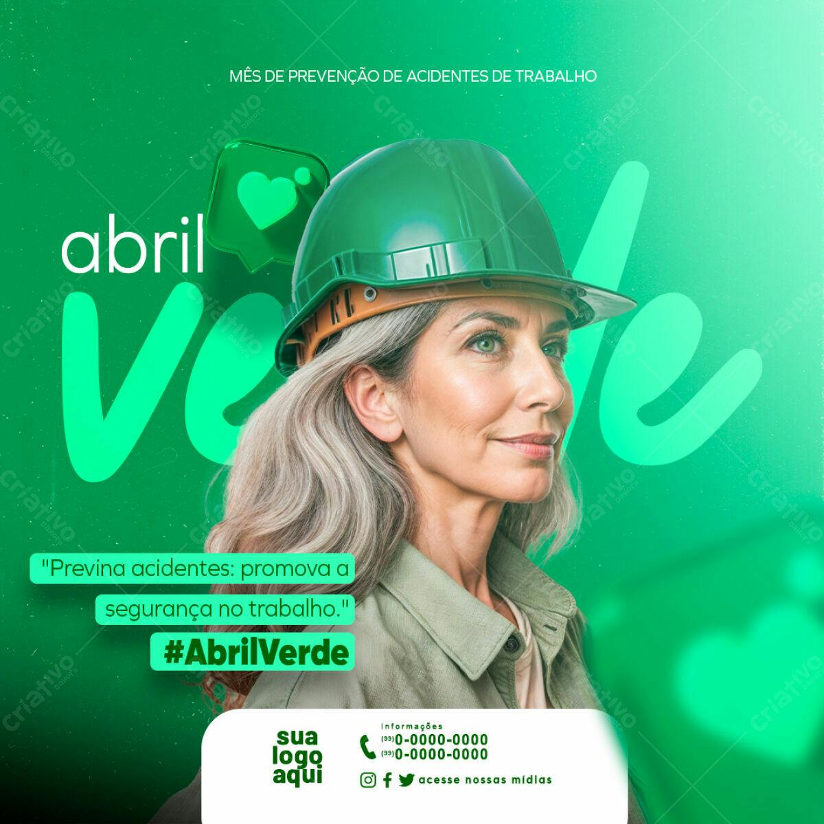 Post para Abril Verde PSD Editável